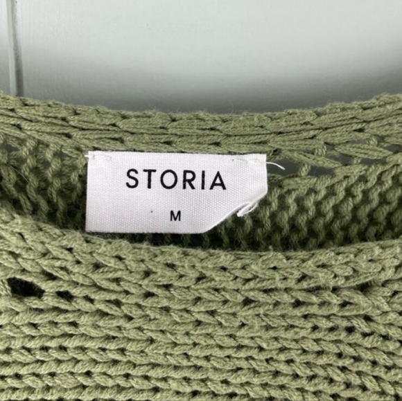 Storia, Forest/Olive Green, Retro Fall Oversize Bell Flare Daisy Sleeves Sweater - Picture 4 of 4